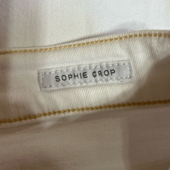 Agolde | Sophie Crop High Rise Distressed Skinny Jeans Raw Hem White Size 29 - Picture 14 of 16